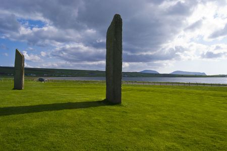 ancient stone circle on Orkney mainland, Scotlandの写真素材