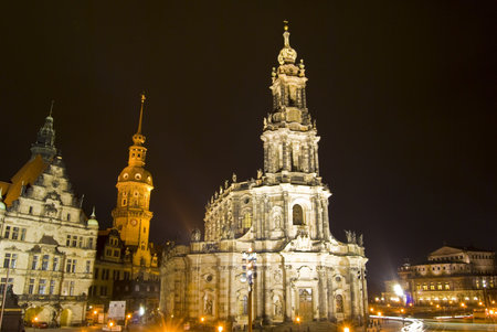 part of the beautiful Bruehl's Terrrace in Dresdenの写真素材