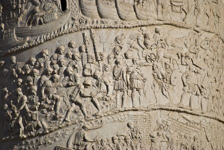 detail of the column of Traiano in Romeの写真素材