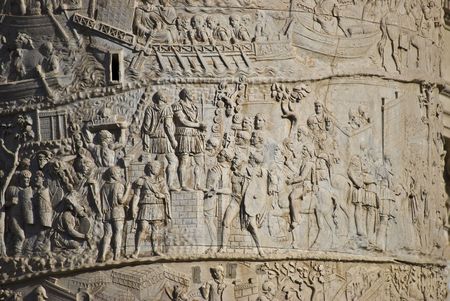 detail of the column of Traiano in Romeの写真素材