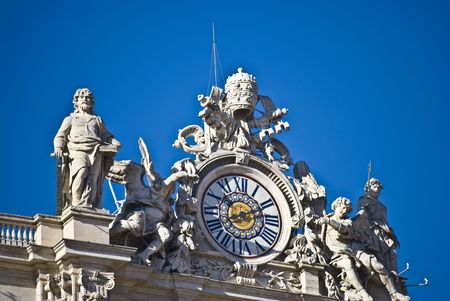 some of the statues of the apostel on the roof of San Pietroの写真素材