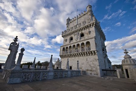 famous fortification called Torre de Belem in Lisbonのeditorial素材