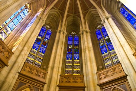 colorful windows in a church in Berlinのeditorial素材