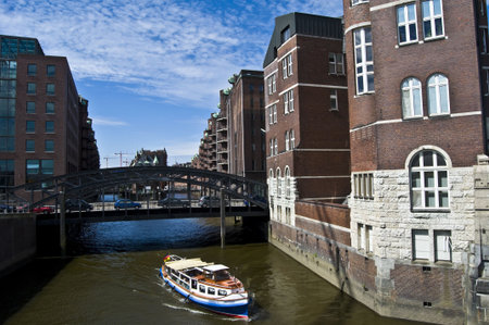 detail of the old Speicherstadt in the harbor of Hamburg