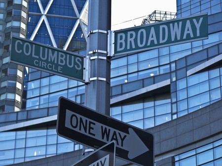 street sign of the Broadway in New York Cityの写真素材