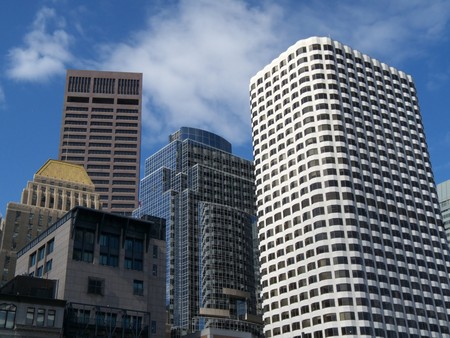 part of the beautiful skyline of Bostonの写真素材