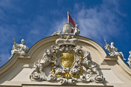 detail of the palace Belvedere in Viennaの写真素材