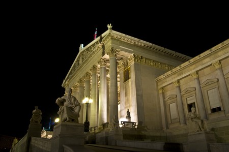 part of the complex of the Parliament in Viennaの写真素材
