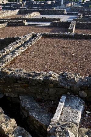 roman ruins in Budapest, called Aquincum in roman timesの写真素材
