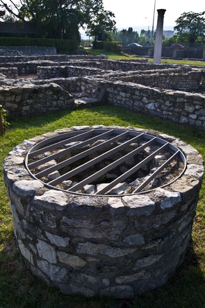 roman ruins in Budapest, called Aquincum in roman timesの写真素材