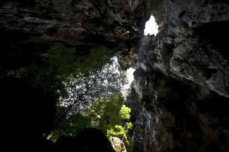 famous cave Tham Phraya Nakhon in national park Khao Sam Roi Yot