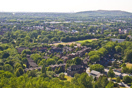 view of the Ruhr region from the tetraeder in Bottropの写真素材