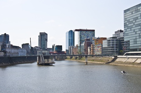 view of the Media harbor in Duesseldorfのeditorial素材