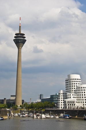 part of the skyline of the german city Duesseldorf のeditorial素材