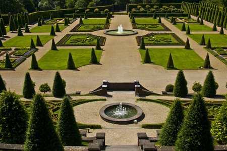 view of the terraced gardens of Kamp Abbeyのeditorial素材