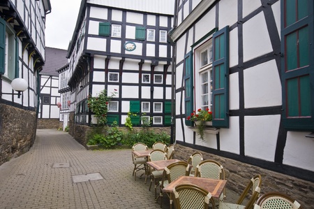 half-timbered houses in the old town of Hattingenのeditorial素材