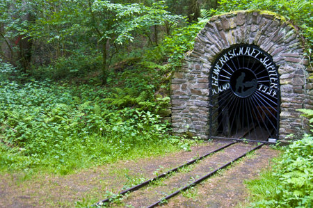 abandoned adit in the Muttental in Wittenの写真素材