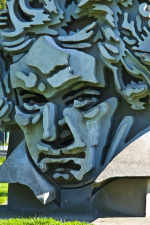 cement sculpture showing a portrait of Beethovenのeditorial素材