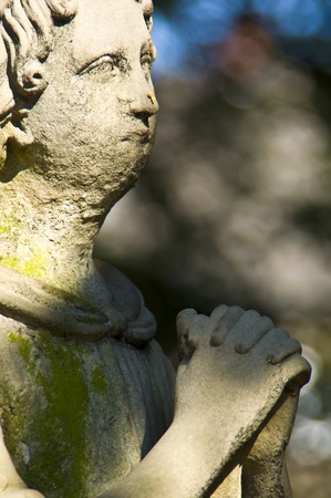 detail of an old marble tombstone at the old cemetery in Bonnの写真素材