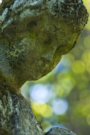 detail of an old marble tombstone at the old cemetery in Bonnの写真素材