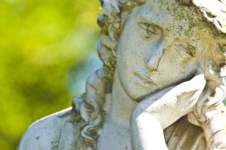 detail of an old marble tombstone at the old cemetery in Bonnの写真素材