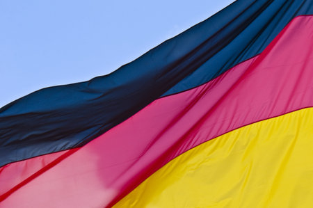 german flag moving in a light breeze