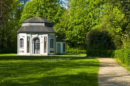 part of the park of palace Augustusburg in Bruehlの写真素材