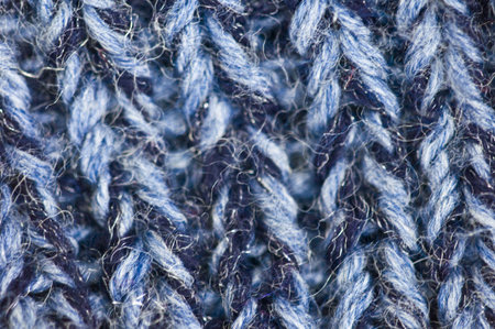 closeup of a regular knitted piece in light and dark blue