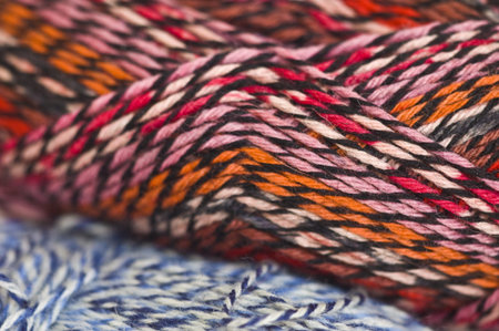 closeup of colorful balls of soft wool