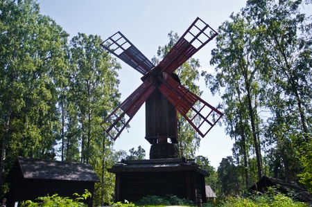 old building belonging to the open-air museum Seurasaari in Helsinkiの写真素材