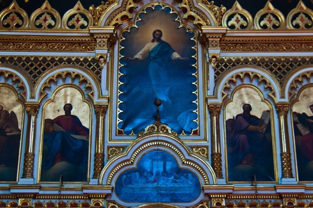 detail of the interior of the Uspenski cathedral in Helsinkiのeditorial素材