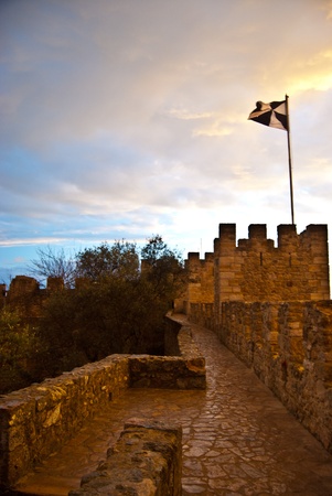 part of the Castelo Sao Jorge in Lisbonのeditorial素材