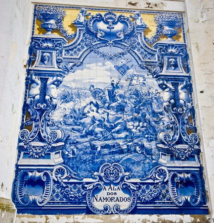 beautiful old tiles at the Avenida da Liberdade in Lisbonのeditorial素材