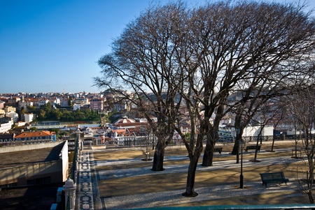 aerial view over the city of Lisbon, Portugalの写真素材