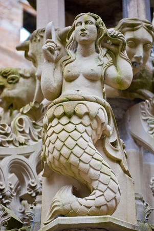 Detail of the fountain in the inner courtyard of Linlithgow Palace Scotlandの写真素材