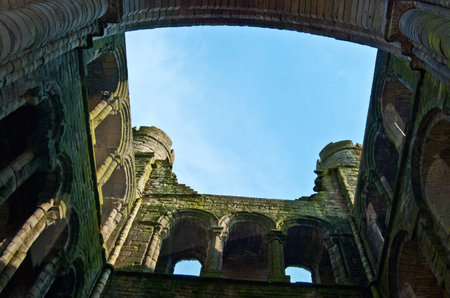 part of the ruins of Kelso Abbey in scotland