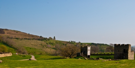 part of the ruins of the Housesteads Roman Fort at the Hadrianのeditorial素材