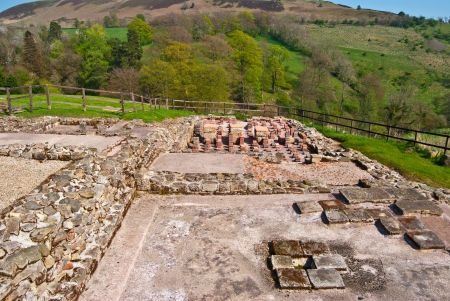 part of the ruins of the Housesteads Roman Fort at the Hadrianのeditorial素材