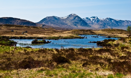beautiful scenery in the Rannoch Moor, Scotlandの写真素材