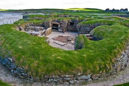 stone age village Skara Brae on Orkney, Scotlandのeditorial素材