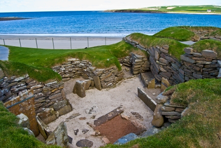 stone age village Skara Brae on Orkney, Scotlandのeditorial素材