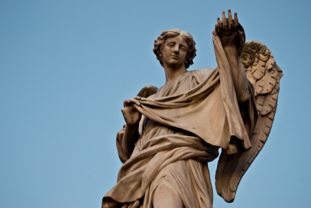 one of the angels of the Ponte Sant Angelo in Romeの写真素材