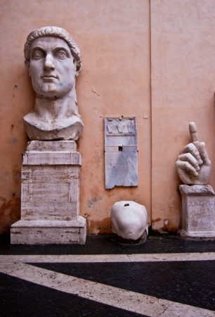 part of the enormous statue of the roman emperor Constantinのeditorial素材