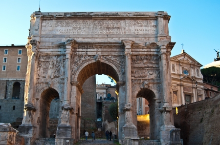 part of the famous Forum Romanum in the city centre of Romeのeditorial素材