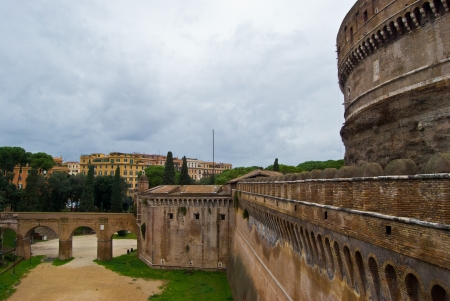 famous old mausoleum Castel Sant Angelo in Romeのeditorial素材