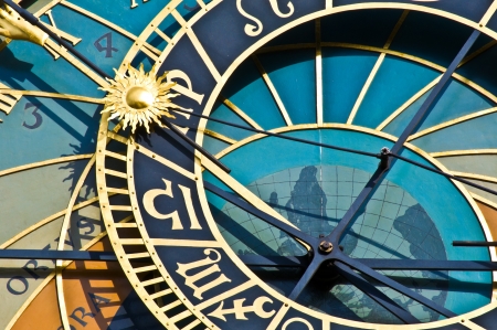 detail of the astronomical clock in Pragueのeditorial素材