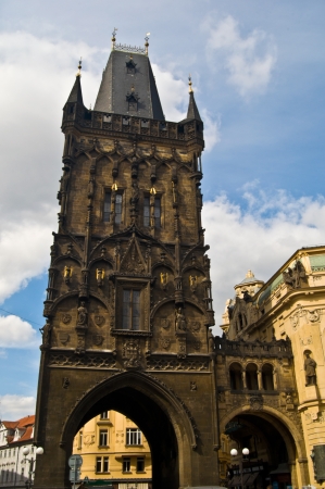 view of the old Powder Gate in Pragueの写真素材