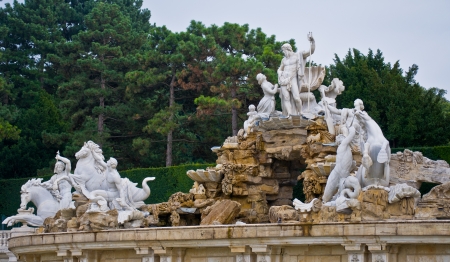 view of the Gloriette of the park Schoenbrunn in Viennaのeditorial素材