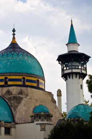 detail of one of the buildings of the zoo of Budapestの写真素材