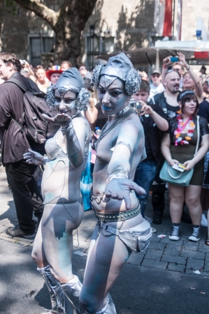 Cologne, Germany - July 7: costumed people at the CSD (Gay Pride Parade called Christopher Street Day) in Cologne on July 7, 2013のeditorial素材